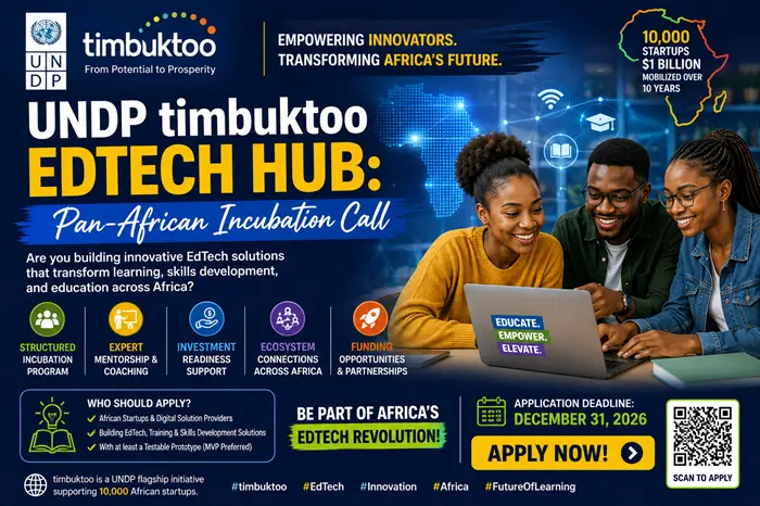UNDP timbuktoo EdTech Hub: Pan-African Incubation Call